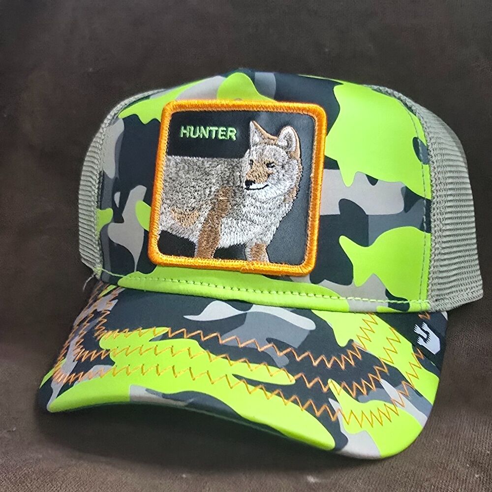 Goorin Bros The Farm Hunter Fox Camo Neon Snapback Trucker Hat El Zorro Dorado